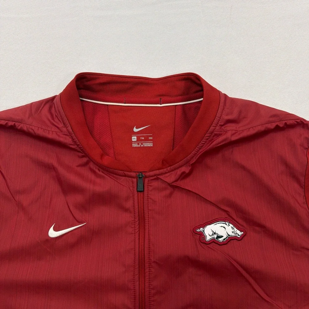 Nike Jacket Arkansas Razorbacks Full Zip Sideline Red Mens XXL
